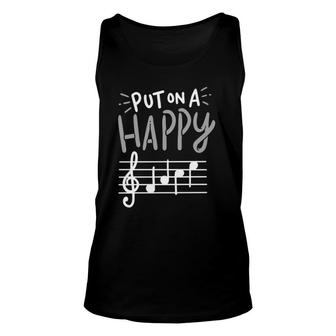 Put On A Happy Face - Musician Graphic - Music Teacher Unisex Tank Top | Mazezy