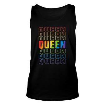 Queen Lgbt Pride Rainbow Flag Parade Ally Rally March Women Unisex Tank Top | Mazezy