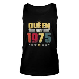 Queen Since 1975 Vintage 46Th Birthday Gif For Women Unisex Tank Top | Mazezy