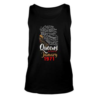 Queens Are Born In January 1971 49Th Birthday Cute Gift Unisex Tank Top | Mazezy