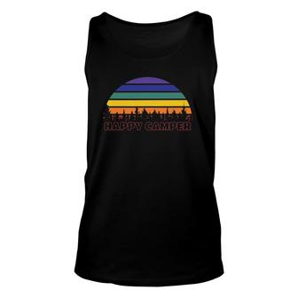 Rainbow Happy Camper Sunset Gay Pride Camping Lover Unisex Tank Top | Mazezy