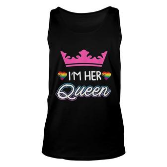Rainbow Im Her Queen Lesbian Couple Gift Unisex Tank Top | Mazezy