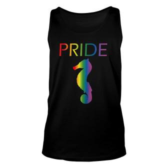 Rainbow Seahorse Pride Gay Pride Lgbtq Gay Seahorse Raglan Baseball Tee Tank Top | Mazezy