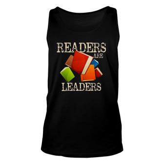 Readers Are Leaders Books Reading Librarian Teacher Bookworm Tank Top | Mazezy