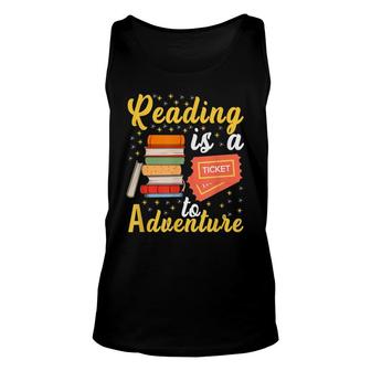 Reading Adventure Library Student Teacher Book School Unisex Tank Top - Thegiftio UK