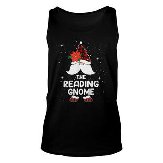 Reading Gnome Buffalo Plaid Matching Christmas Pajama Tank Top | Mazezy