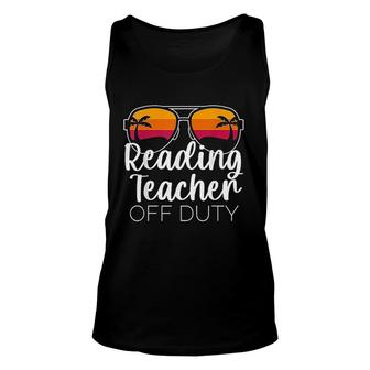 Reading Teacher Off Duty Sunglasses Beach Sunset Unisex Tank Top - Thegiftio