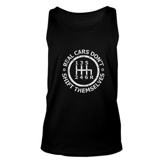 Real Cars Dont Shift Themselves Manual Shift Unisex Tank Top - Thegiftio UK