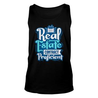 Real Estate Agent Contract Proficient Realtor Unisex Tank Top | Mazezy