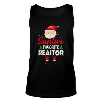 Real Estate Agent Santa's Favorite Realtor Christmas Unisex Tank Top | Mazezy