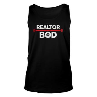 Realtor Bod, Funny Real Estate Agent Exercise Gym Unisex Tank Top | Mazezy