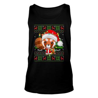 Red Panda Xmas Tree Matching Santa Red Panda Ugly Christmas Tank Top | Mazezy