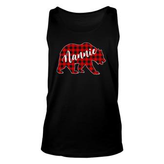Red Plaid Nannie Bear Matching Buffalo Family Pajama Unisex Tank Top | Mazezy DE