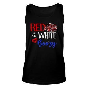 Red White & Boozy 4Th Of July Usa Jesus Patriotic American Unisex Tank Top | Mazezy