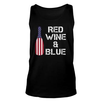 Red Wine Blue Loves 4Th Of July Patriotic National Unisex Tank Top | Mazezy UK