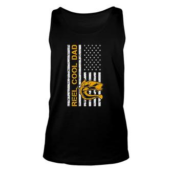 Reel Cool Dad Fish Usa Flag Father's Day Fishing Gift Unisex Tank Top | Mazezy