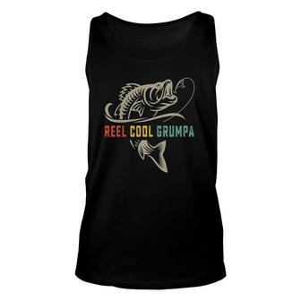 Reel Cool Grumpa Fishing Vintage Retro Gift Father's Day Unisex Tank Top | Mazezy