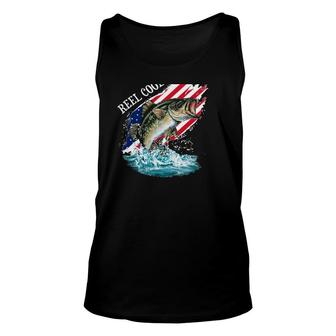 Reel Cool Papa American Flag Fishing Father's Day Gifts Unisex Tank Top | Mazezy
