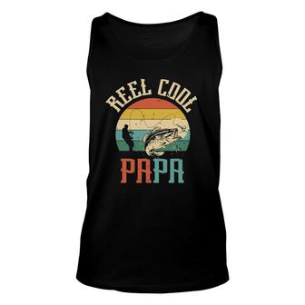 Reel Cool Papa Fishing Dad Father's Day Fisherman Fish Tank Top | Mazezy