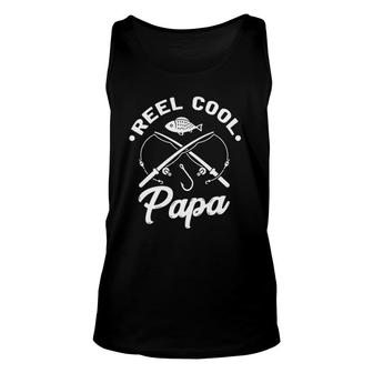 Reel Cool Papa Fishing Fisher Gift For Dads Unisex Tank Top | Mazezy