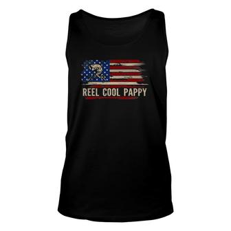 Reel Cool Pappy American Usa Flag Funny Fishing Fish Gift Unisex Tank Top | Mazezy