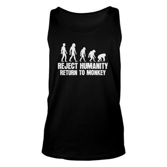 Reject To Humanity Return To Monkey Monkey Ape Primate Tank Top | Mazezy