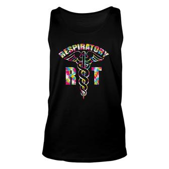 Respiratory Therapist Rt Therapy Colorful Tie Dye Design Unisex Tank Top | Mazezy