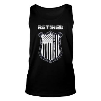 Retired Police Officer 2021 Thin Blue Line Flag Retirement Unisex Tank Top | Mazezy