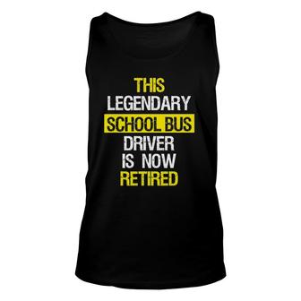 Retired School Bus Driver Gifts Distressed Pension Unisex Tank Top | Mazezy