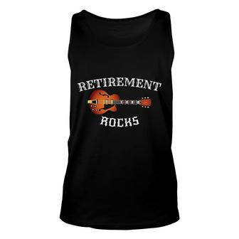 Retirement Rocks Acoustic Guitar Old Rockers Gift Unisex Tank Top | Mazezy