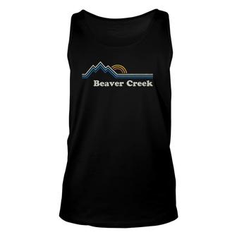 Retro Beaver Creek Colorado Vintage Sunrise Mountain Unisex Tank Top | Mazezy