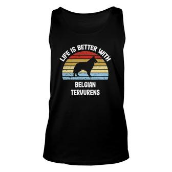 Retro Belgian Tervuren Dog Gift Unisex Tank Top | Mazezy
