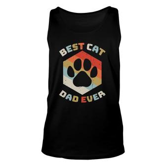 Retro Best Cat Dad Ever Cats Daddy Kitten Owner Unisex Tank Top | Mazezy