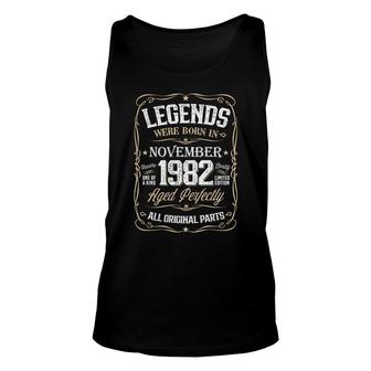 Retro Birthday Legends Were Born In 1982 November Unisex Tank Top - Seseable