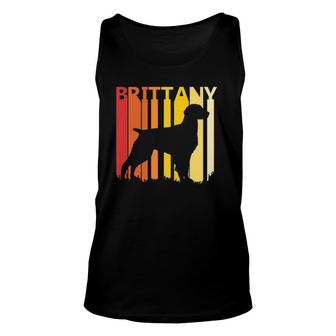 Retro Brittany Spaniel Dog Breed Owner Gift Unisex Tank Top | Mazezy