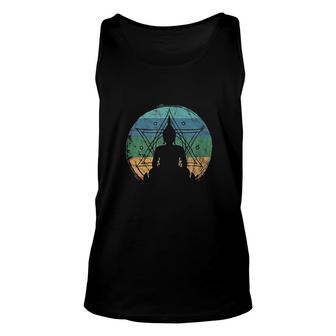 Retro Buddha Buddhist Yoga Meditation Zen Unisex Tank Top | Mazezy