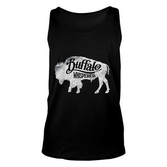Retro Cute Buffalo Silhouette Bison Whisperer Unisex Tank Top - Thegiftio