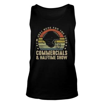 Retro Football Just Here For Food Commercials Halftime Show Unisex Tank Top | Mazezy CA