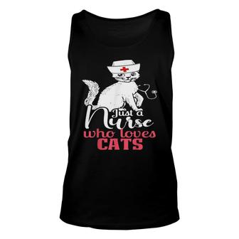 Retro For Cat Lovers, Cat, Just A Nurse Who Loves Cats Unisex Tank Top | Mazezy