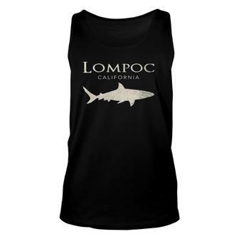 Retro Lompoc Ca Shark Unisex Tank Top | Mazezy