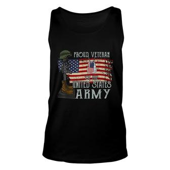 Retro Proud Veteran Of The United States Army Pride Us Flag V2 Unisex Tank Top - Thegiftio