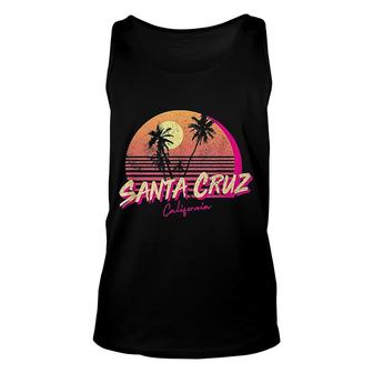 Retro Santa Cruz California Beach Sunset Unisex Tank Top | Mazezy