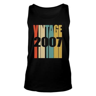 Retro Vintage 2007 14 Yrs Old Bday 14Th Birthday Tee Unisex Tank Top | Mazezy