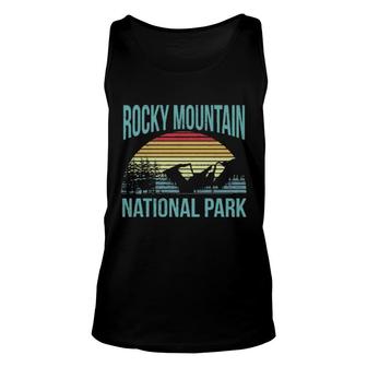 Retro Vintage National Park Rocky Mountain National Park Unisex Tank Top | Mazezy