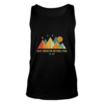 Retro Vintage Vibe Grunge Style Rocky Mountain National Park Unisex Tank Top - Thegiftio