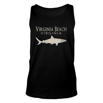 Retro Virginia Beach Va Shark Unisex Tank Top | Mazezy