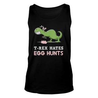 Womensrex Hates Easter Egg Hunts Dinosaur Easter Bunny Dino Tank Top | Mazezy