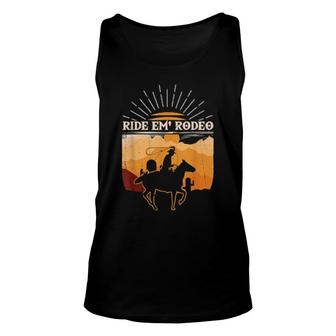 Ride Em' Rodeo Western Rodeo Riding Unisex Tank Top | Mazezy