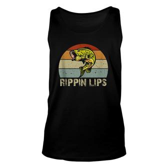 Rippin Lips Bass Fishing Gifts For Dad Father's Day Unisex Tank Top | Mazezy