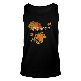 Roadworking Vermont Travel Fall Leaves Vacation Souvenir Unisex Tank Top | Mazezy
